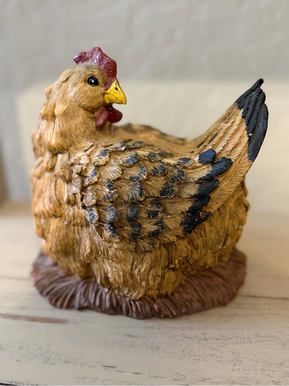 Decorative Hen + Chicks Figurine Resin Country Farmhouse Barnyard Farm